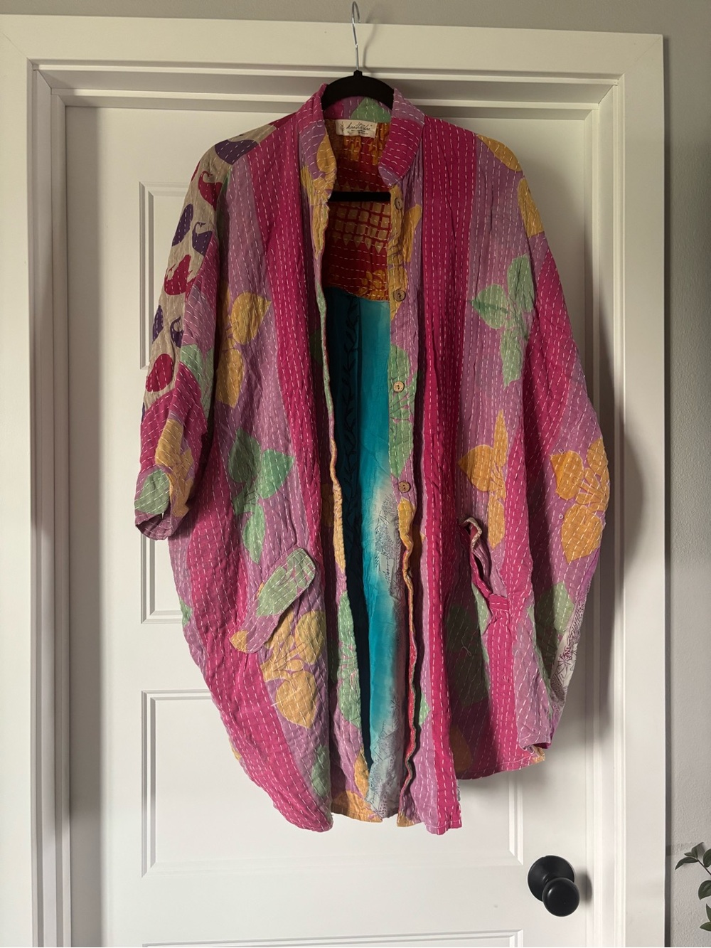 Kantha Bae Free To Be Pink Floral Lightweight Women's Kimono